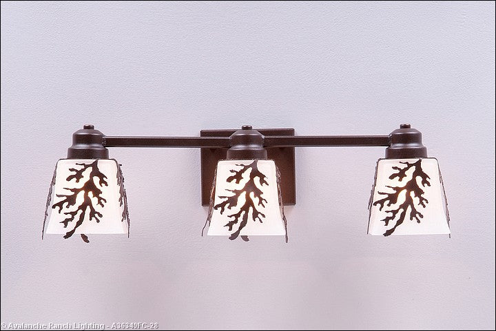 Avalanche Ranch Woodland-Cedar Bough Dark Bronze Metallic A36349FC-28 Bath Vanity Light 22 in. wide - Dark Bronze Metallic