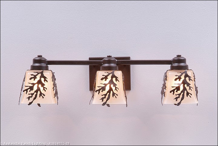Avalanche Ranch Woodland-Cedar Bough Dark Bronze Metallic A36349TS-28 Bath Vanity Light 22 in. wide - Dark Bronze Metallic