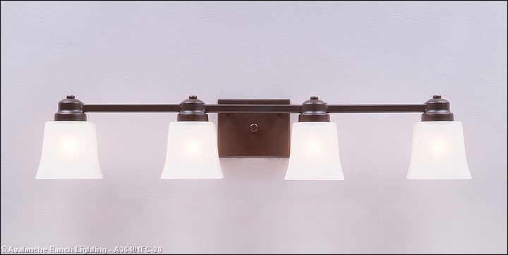 Avalanche Ranch Woodland-Rustic Plain Dark Bronze Metallic A36401FC-28 Bath Vanity Light 31 in. wide - Dark Bronze Metallic