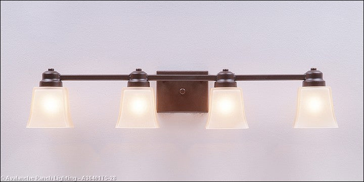 Avalanche Ranch Woodland-Rustic Plain Dark Bronze Metallic A36401TS-28 Bath Vanity Light 31 in. wide - Dark Bronze Metallic