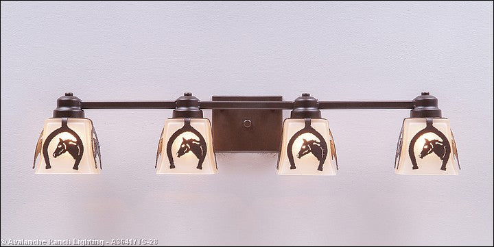 Avalanche Ranch Woodland-Horse Horseshoe A36417TS-28 Bath Vanity Light 31 in. wide - Dark Bronze Metallic