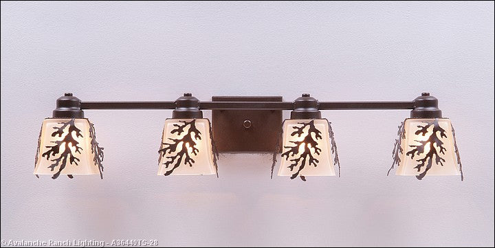 Avalanche Ranch Woodland-Cedar Bough Dark Bronze Metallic A36449TS-28 Bath Vanity Light 31 in. wide - Dark Bronze Metallic