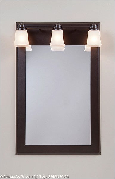 Avalanche Ranch Lighting A36501FC-28 Woodland-Rustic Plain Dark Bronze Metallic Mirrors/Pictures - Mirrors W/Lights Mirror Bronze / Dark