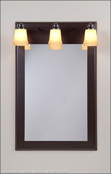 Avalanche Ranch Lighting A36501TS-28 Woodland-Rustic Plain Dark Bronze Metallic Mirrors/Pictures - Mirrors W/Lights Mirror Bronze / Dark