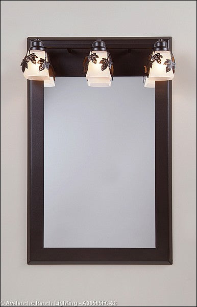 Avalanche Ranch Lighting A36505FC-28 Woodland-Maple Leaf Dark Bronze Metallic Mirrors/Pictures - Mirrors W/Lights Mirror Bronze / Dark