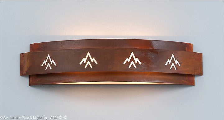 Avalanche Ranch Northridge-Deception Pass A36702-02 Bath Vanity Light 25 in. wide - Rust Patina