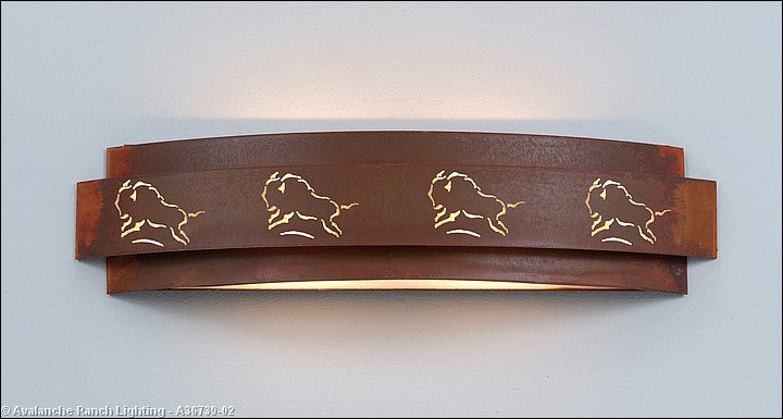 Avalanche Ranch Northridge-Bison A36739-02 Bath Vanity Light 25 in. wide - Rust Patina