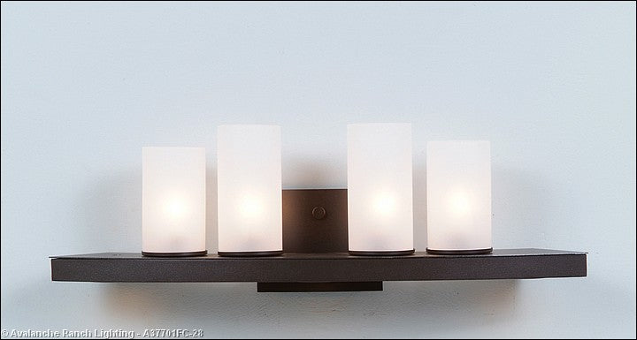 Avalanche Ranch Wisley-Rustic Plain Dark Bronze Metallic A37701FC-28 Bath Vanity Light 25 in. wide - Dark Bronze Metallic