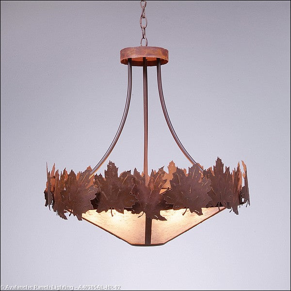 Avalanche Ranch Crestline-Maple Leaf A40305AL-HR-02 Pendant Light - Rust Patina