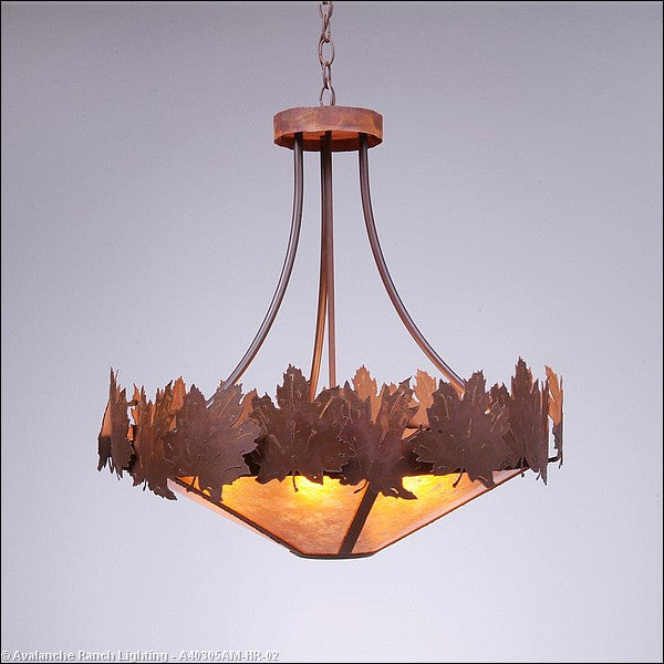 Avalanche Ranch Crestline-Maple Leaf A40305AM-HR-02 Pendant Light - Rust Patina