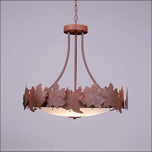 Avalanche Ranch Crestline-Maple Leaf A40305FC-HR-02 Pendant Light - Rust Patina
