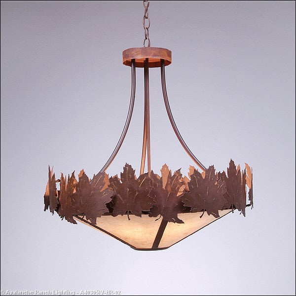 Avalanche Ranch Crestline-Maple Leaf A40305IV-HR-02 Pendant Light - Rust Patina