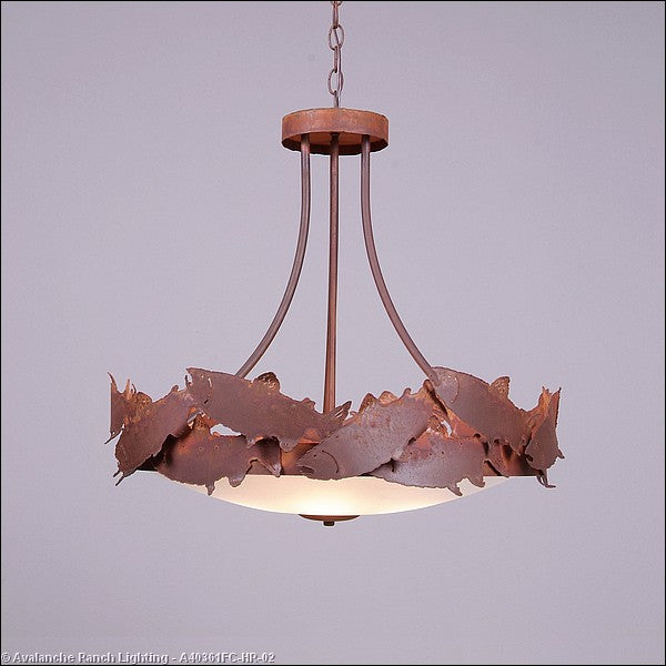 Avalanche Ranch Crestline-Salmon A40361FC-HR-02 Pendant Light - Rust Patina