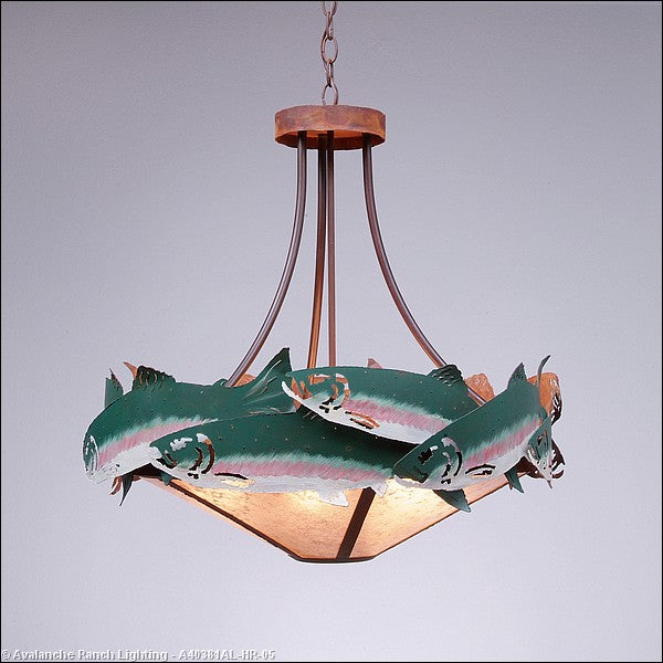 Avalanche Ranch Crestline-Trout A40381AL-HR-05 Pendant Light - Rust Patina