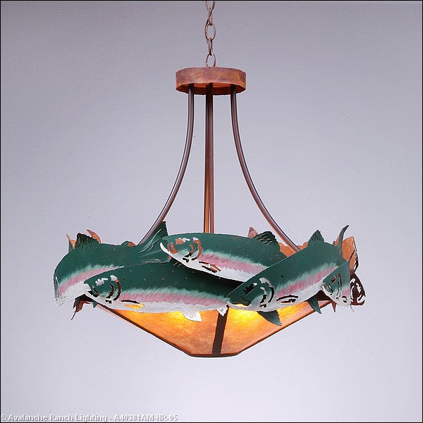Avalanche Ranch Crestline-Trout A40381AM-HR-05 Pendant Light - Rust Patina