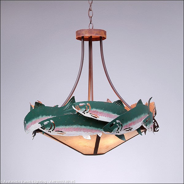 Avalanche Ranch Crestline-Trout A40381IV-HR-05 Pendant Light - Rust Patina