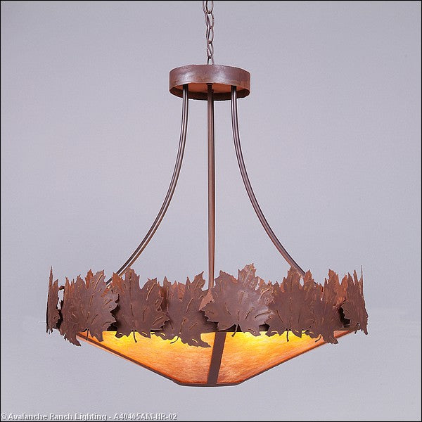 Avalanche Ranch Crestline-Maple Leaf A40405AM-HR-02 Pendant Light - Rust Patina