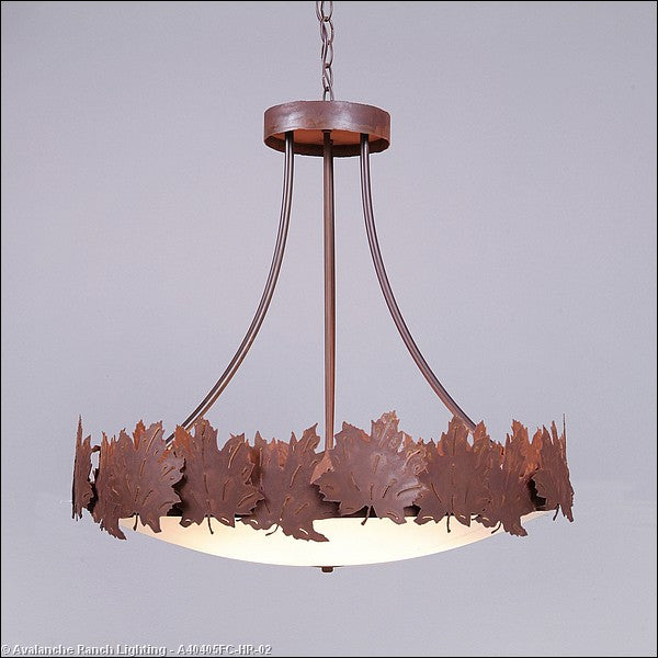 Avalanche Ranch Crestline-Maple Leaf A40405FC-HR-02 Pendant Light - Rust Patina