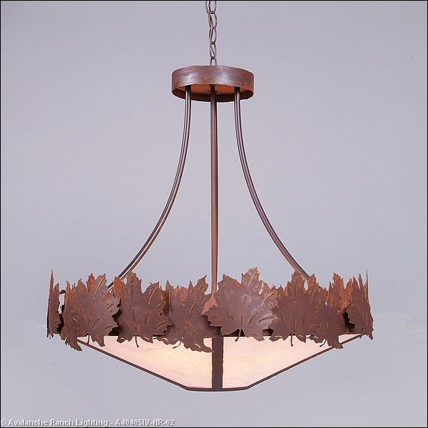Avalanche Ranch Crestline-Maple Leaf A40405IV-HR-02 Pendant Light - Rust Patina