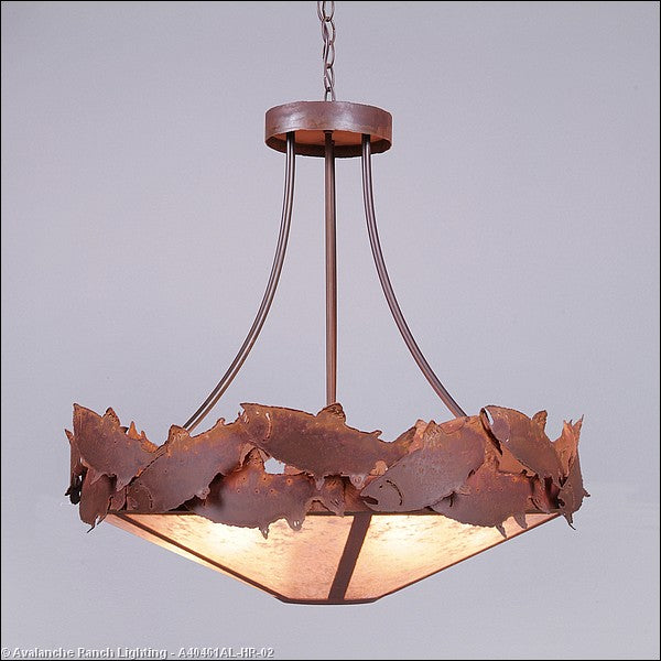 Avalanche Ranch Crestline-Salmon A40461AL-HR-02 Pendant Light - Rust Patina
