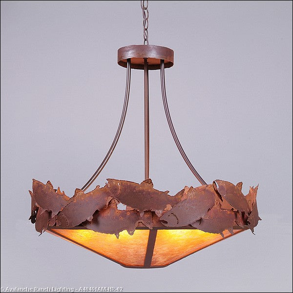 Avalanche Ranch Crestline-Salmon A40461AM-HR-02 Pendant Light - Rust Patina