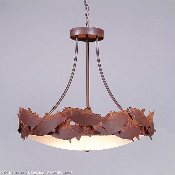 Avalanche Ranch Crestline-Salmon A40461FC-HR-02 Pendant Light - Rust Patina