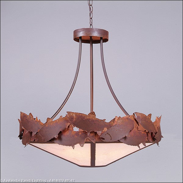 Avalanche Ranch Crestline-Salmon A40461IV-HR-02 Pendant Light - Rust Patina