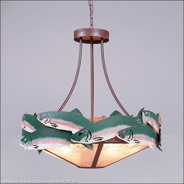 Avalanche Ranch Crestline-Trout A40481AL-HR-05 Pendant Light - Fish/Rust Patina