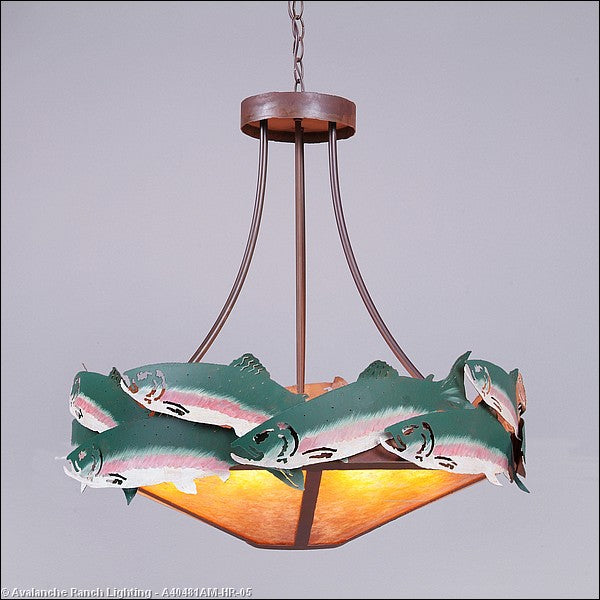 Avalanche Ranch Crestline-Trout A40481AM-HR-05 Pendant Light - Fish/Rust Patina