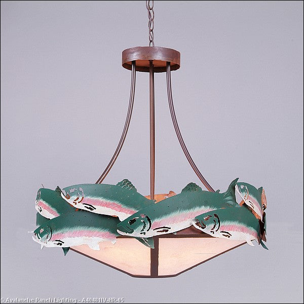 Avalanche Ranch Crestline-Trout A40481IV-HR-05 Pendant Light - Fish/Rust Patina