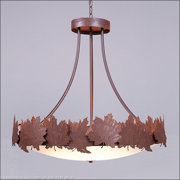Avalanche Ranch Crestline-Maple Leaf A40505AF-HR-02 Pendant Light - Rust Patina
