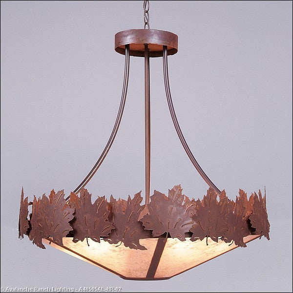 Avalanche Ranch Crestline-Maple Leaf A40505AL-HR-02 Pendant Light - Rust Patina