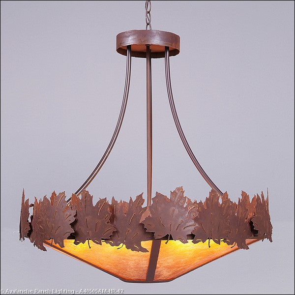 Avalanche Ranch Crestline-Maple Leaf A40505AM-HR-02 Pendant Light - Rust Patina