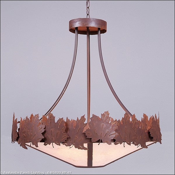 Avalanche Ranch Crestline-Maple Leaf A40505IV-HR-02 Pendant Light - Rust Patina