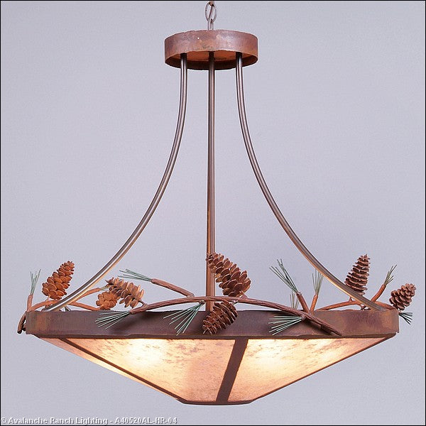 Avalanche Ranch Crestline-Pine Cone A40520AL-HR-04 Pendant Light - Pine Green/Rust Patina