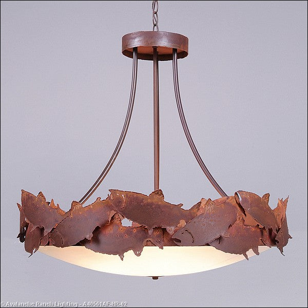 Avalanche Ranch Crestline-Salmon A40561AF-HR-02 Pendant Light - Rust Patina