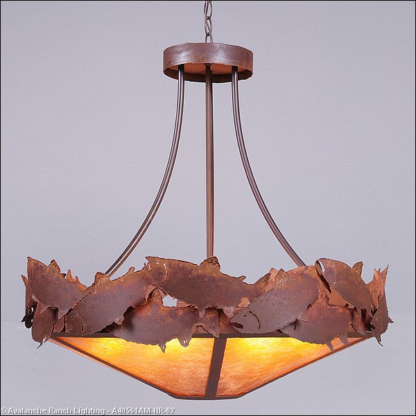 Avalanche Ranch Crestline-Salmon A40561AM-HR-02 Pendant Light - Rust Patina