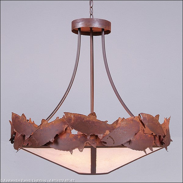 Avalanche Ranch Crestline-Salmon A40561IV-HR-02 Pendant Light - Rust Patina