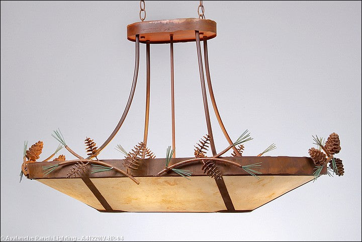 Avalanche Ranch Crestline-Pine Cone A41220IV-HR-04 Pendant Light - Pine Green/Rust Patina