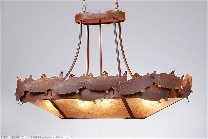Avalanche Ranch Crestline-Salmon A41261AL-HR-02 Pendant Light - Rust Patina