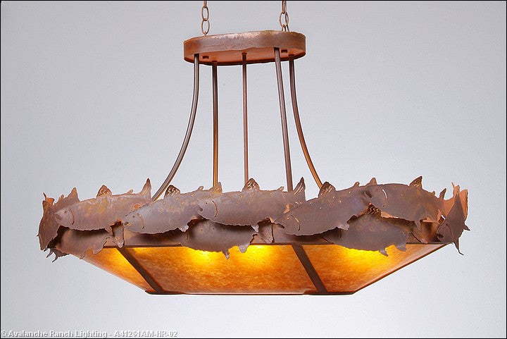 Avalanche Ranch Crestline-Salmon A41261AM-HR-02 Pendant Light - Rust Patina
