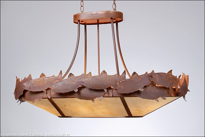 Avalanche Ranch Crestline-Salmon A41261IV-HR-02 Pendant Light - Rust Patina