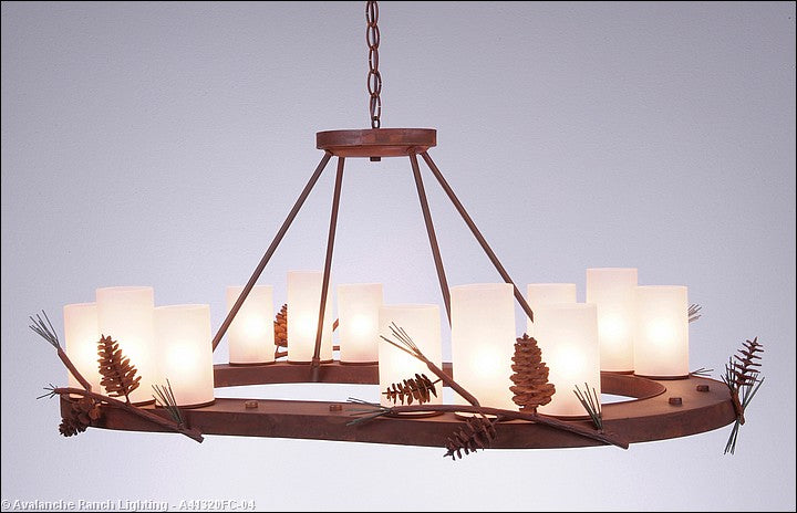 Avalanche Ranch Wisley-Pine Cone A41320FC-04 Pendant Light - Pine Green/Rust Patina