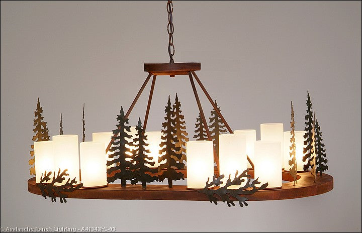 Avalanche Ranch Wisley-Cedar Tree A41343FC-03 Pendant Light - Cedar Green/Rust Patina