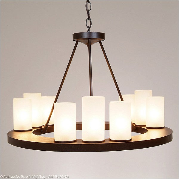Avalanche Ranch Wisley-Rustic Plain Dark Bronze Metallic A41401FC-28 Chandelier Light - Dark Bronze Metallic