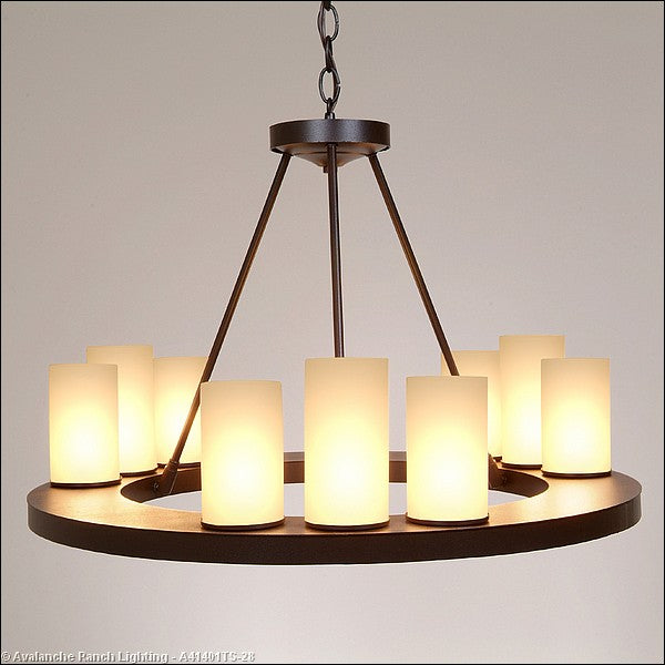 Avalanche Ranch Wisley-Rustic Plain Dark Bronze Metallic A41401TS-28 Chandelier Light - Dark Bronze Metallic