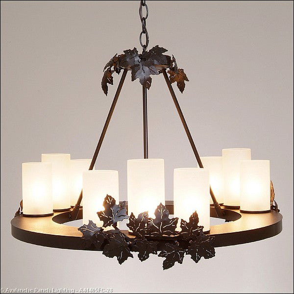 Avalanche Ranch Wisley-Maple Leaf Dark Bronze Metallic A41405FC-28 Chandelier Light - Dark Bronze Metallic