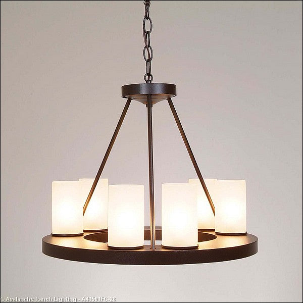 Avalanche Ranch Wisley-Rustic Plain Dark Bronze Metallic A41501FC-28 Chandelier Light - Dark Bronze Metallic