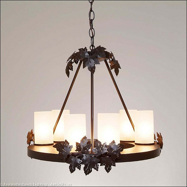 Avalanche Ranch Wisley-Maple Leaf Dark Bronze Metallic A41505FC-28 Chandelier Light - Dark Bronze Metallic