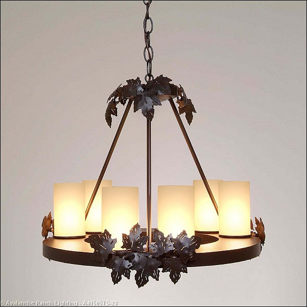 Avalanche Ranch Wisley-Maple Leaf Dark Bronze Metallic A41505TS-28 Chandelier Light - Dark Bronze Metallic